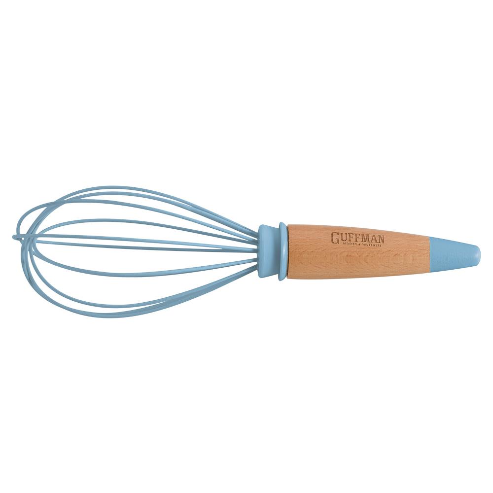 M04-008-B Венчик 25 см с ручкой из бамбука, голубой.